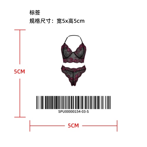 女士性感双色蕾丝内衣套装标签