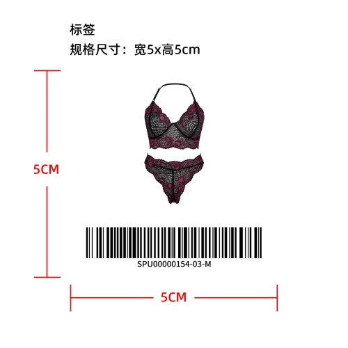 女士性感双色蕾丝内衣套装标签