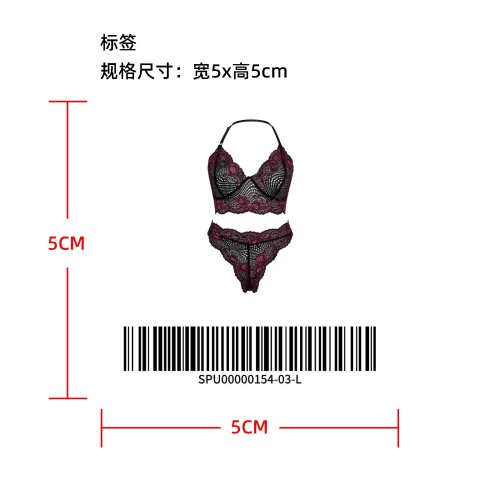 女士性感双色蕾丝内衣套装标签