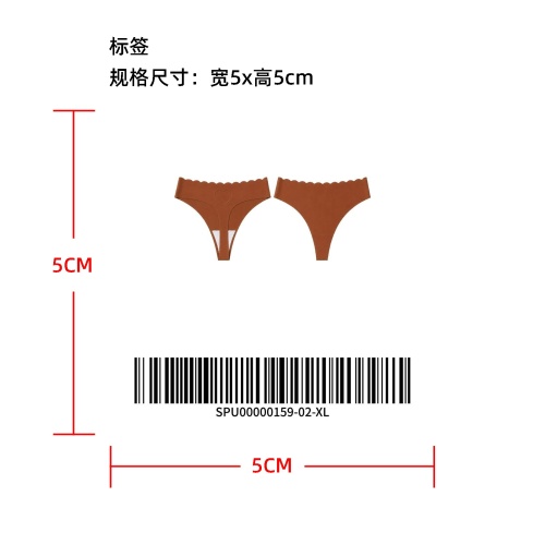 波浪腰爱心镂空无痕丁字裤标签