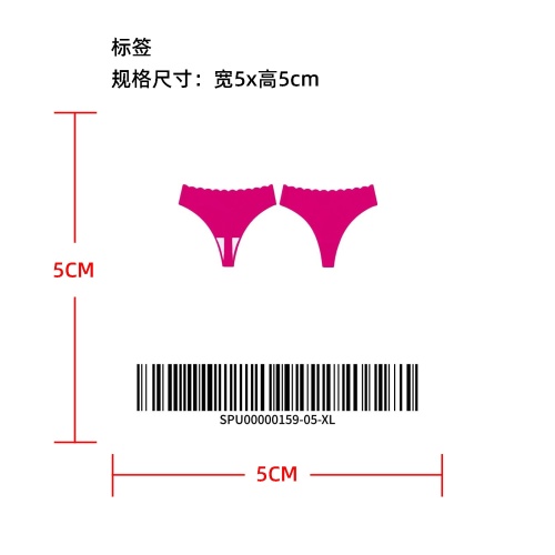 波浪腰爱心镂空无痕丁字裤标签