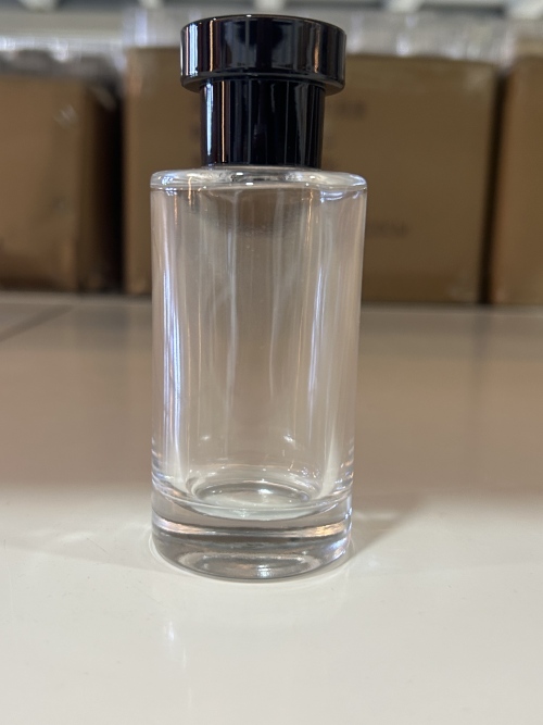50ml香水瓶，黑盖，银喷