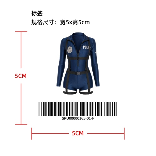 女警cos制服 角色扮演服装标签