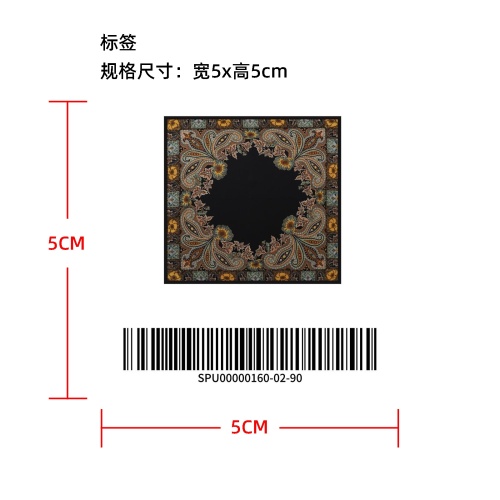 女士佩斯利百搭丝巾标签