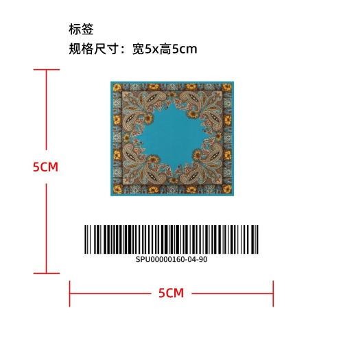 女士佩斯利百搭丝巾标签