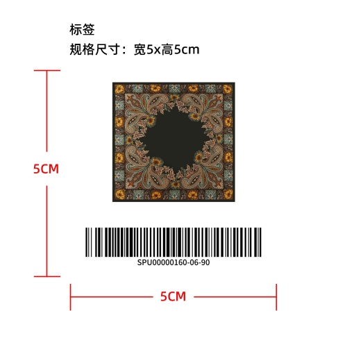女士佩斯利百搭丝巾标签