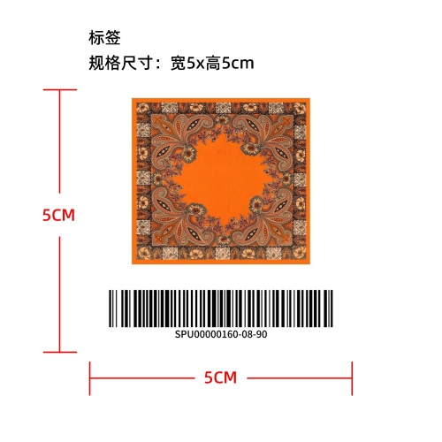 女士佩斯利百搭丝巾标签