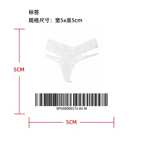 蕾丝细带丁字裤标签