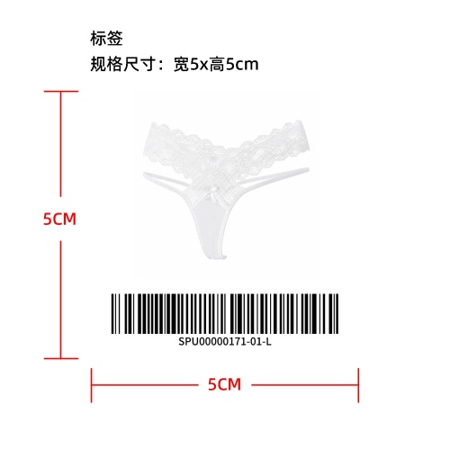 蕾丝细带丁字裤标签