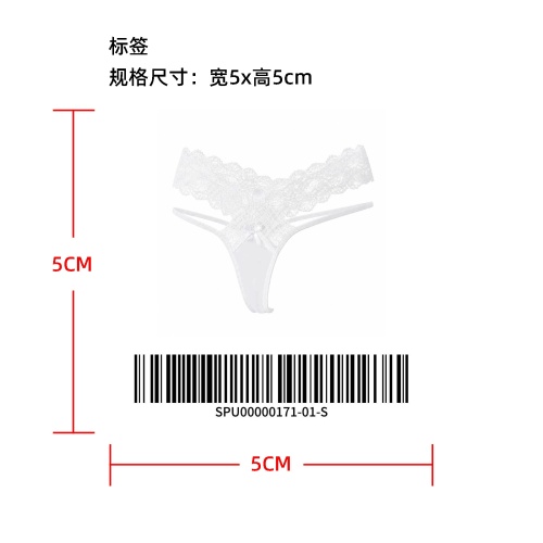 蕾丝细带丁字裤标签