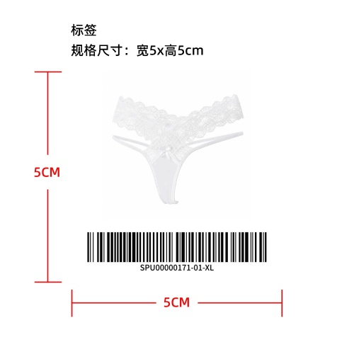 蕾丝细带丁字裤标签