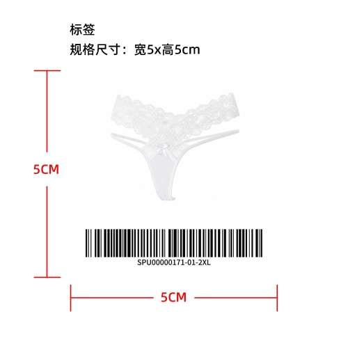 蕾丝细带丁字裤标签