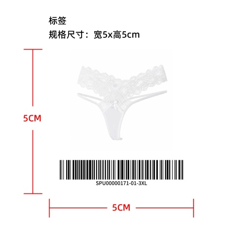 蕾丝细带丁字裤标签
