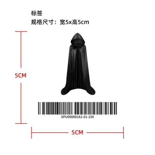 黑色连帽披风斗篷标签