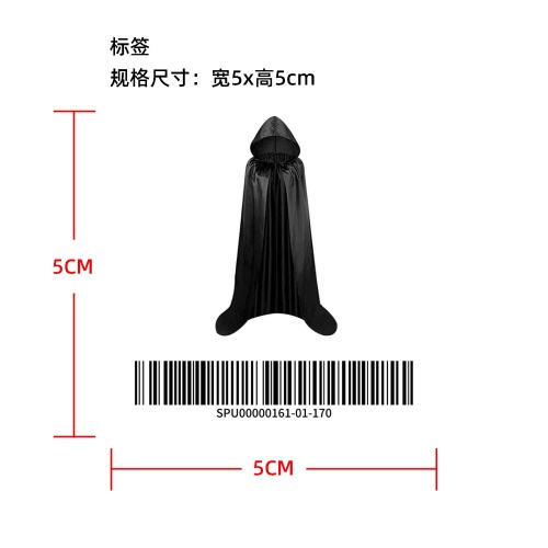黑色连帽披风斗篷标签