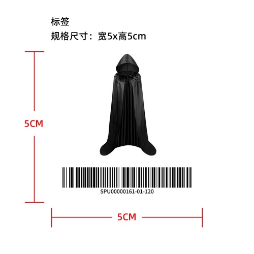 黑色连帽披风斗篷标签