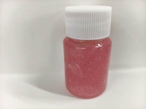 化妆品-粉色水蜜桃味水晶牙膏+银粉+红色粒子