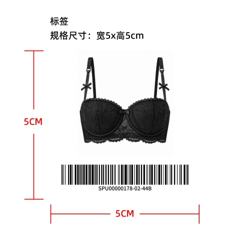 蕾丝花边半杯式性感文胸标签