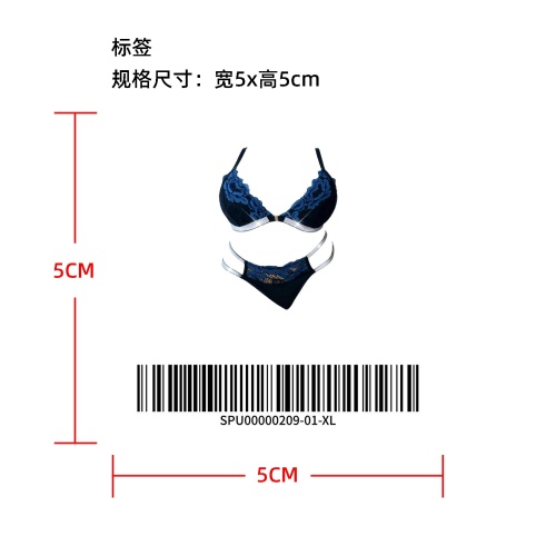 闪钻蕾丝镂空性感内衣套装temu上架版标签