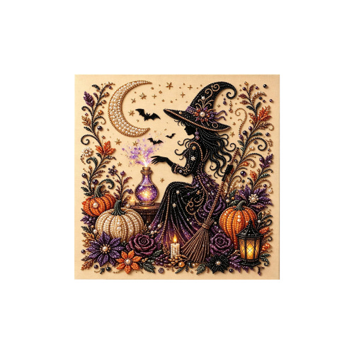 万圣节南瓜珍珠艺术DIY套装-魔法女巫