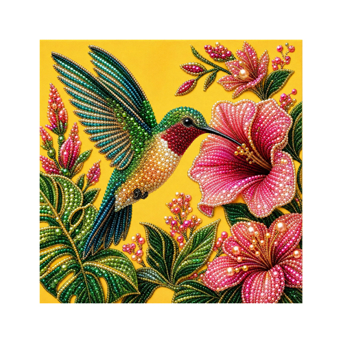花园装饰蜂鸟芙蓉珍珠艺术套装-蜂鸟芙蓉