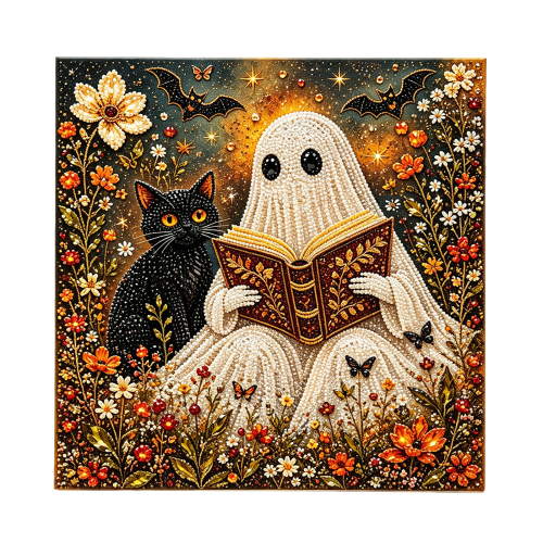 万圣节幽灵套装-幽灵看书