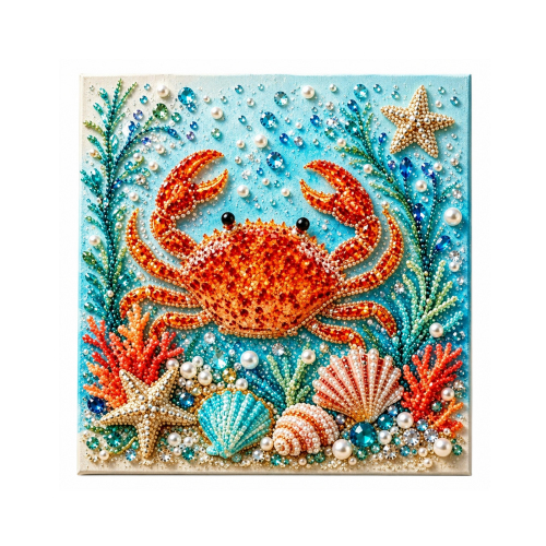 海洋主题珍珠艺术DIY套装-螃蟹