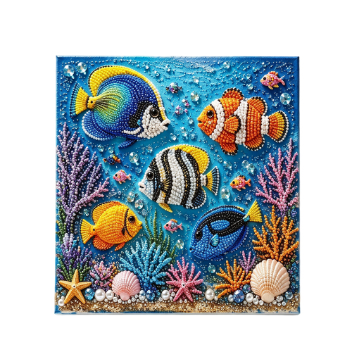 海洋主题珍珠艺术DIY套装-珊瑚鱼