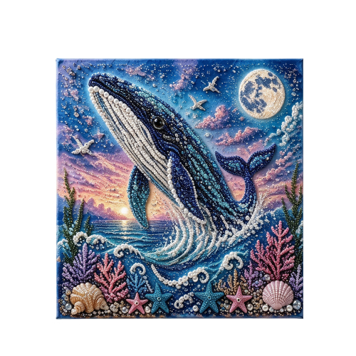 海洋主题珍珠艺术DIY套装-蓝鲸