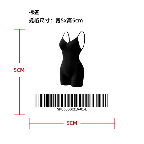 高弹塑形连体短裤标签