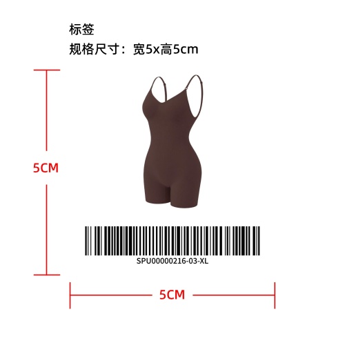 高弹塑形连体短裤标签