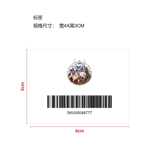 圣诞珍珠钻石艺术饰品-圣诞周年标签