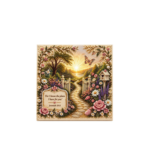 信仰花园珍珠艺术收藏-花园小路经文画