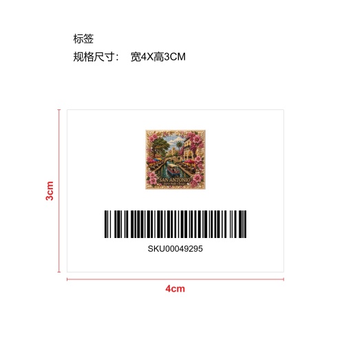 永恒的美国目的地珍珠艺术套装-圣安东尼奥河畔步道标签