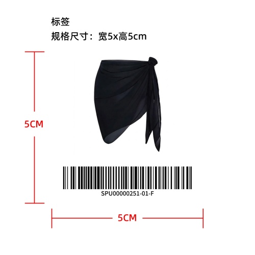 沙滩泳衣裹身裙标签