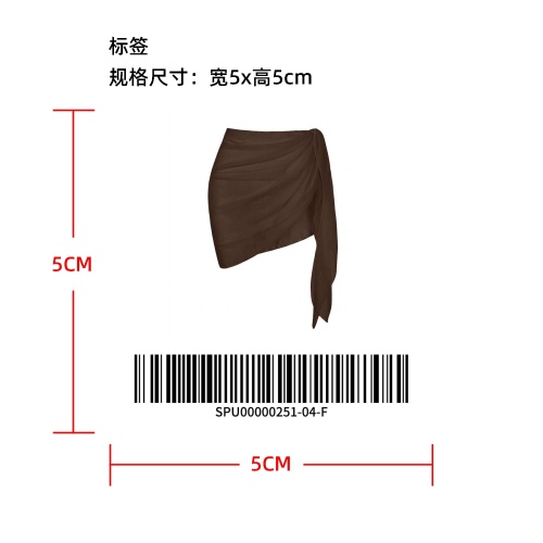 沙滩泳衣裹身裙标签