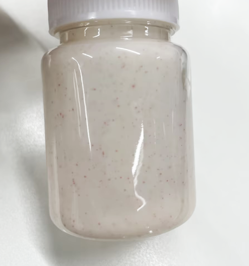 化妆品-淡桃红色鼠尾草味磨砂膏+红色不溶粒子（JSJW26081401A）