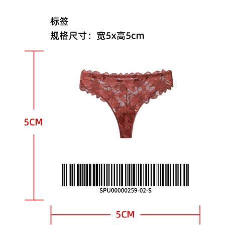花卉全蕾丝丁字裤标签