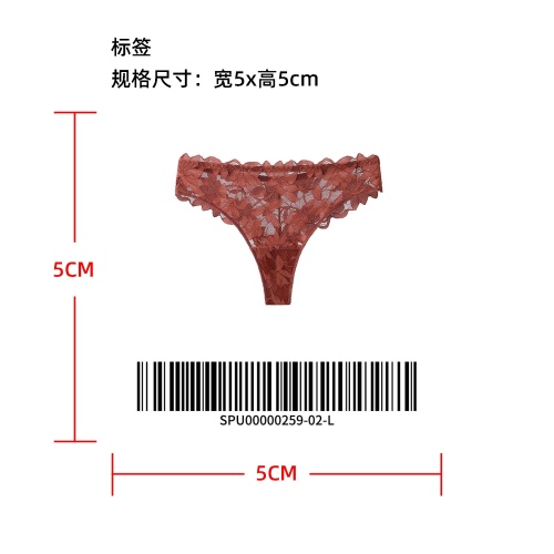 花卉全蕾丝丁字裤标签