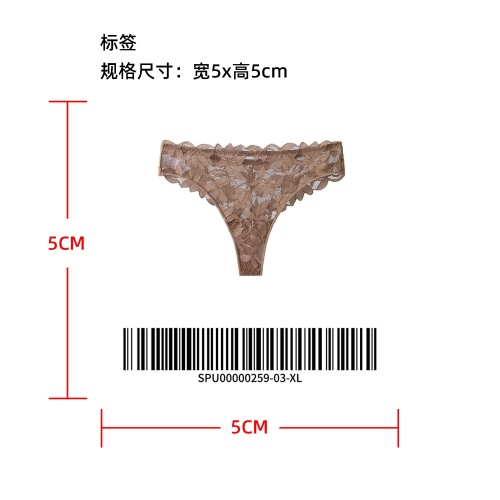 花卉全蕾丝丁字裤标签
