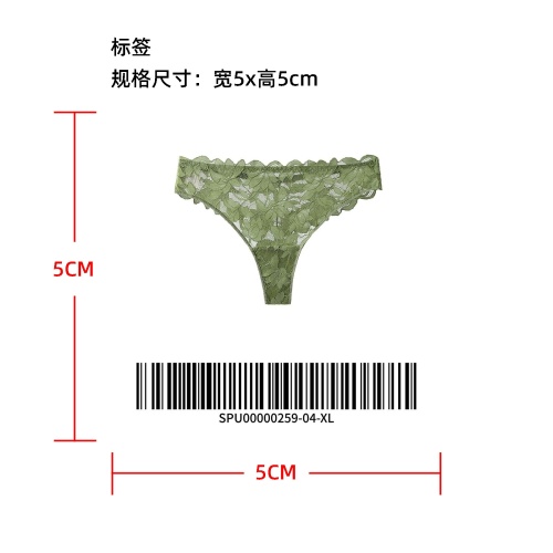 花卉全蕾丝丁字裤标签