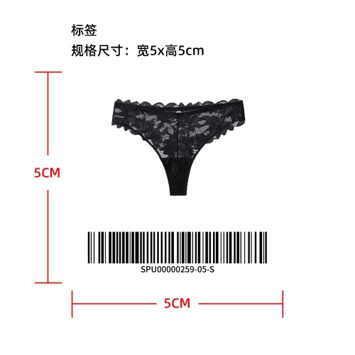 花卉全蕾丝丁字裤标签