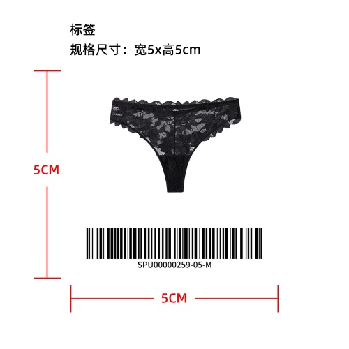 花卉全蕾丝丁字裤标签