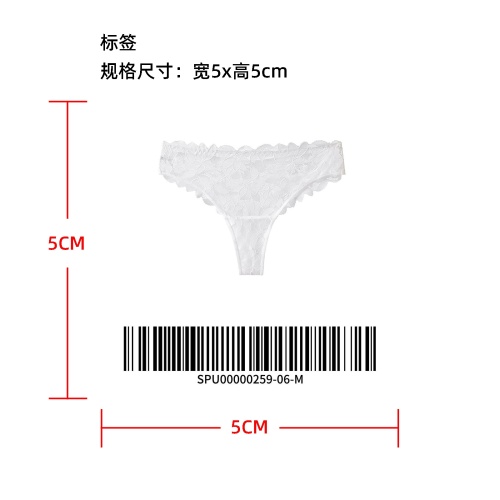 花卉全蕾丝丁字裤标签