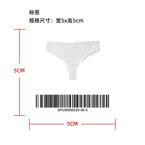 花卉全蕾丝丁字裤标签