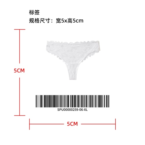 花卉全蕾丝丁字裤标签