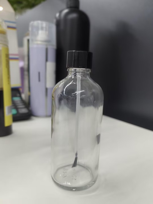100ml透明圆肩毛刷瓶盖套装