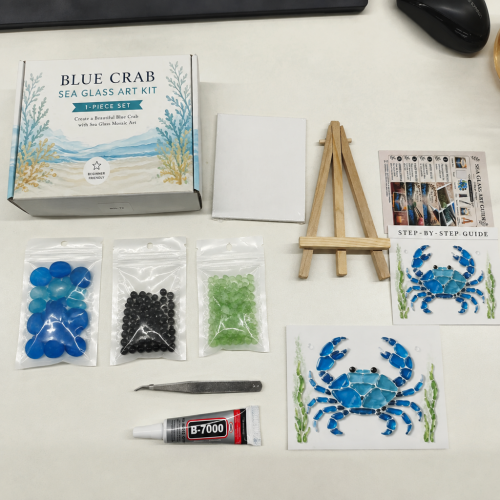 DIY海玻璃艺术品（螃蟹）