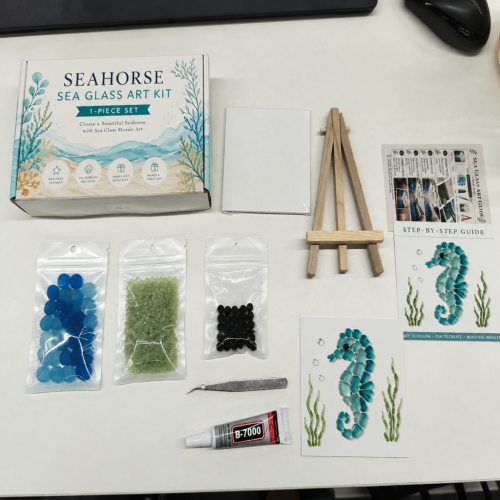 DIY海玻璃艺术品（海马）