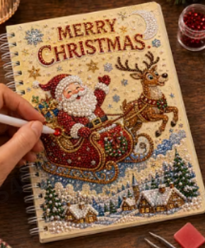 DIY珍珠艺术钻石画笔记本（雪橇鹿）